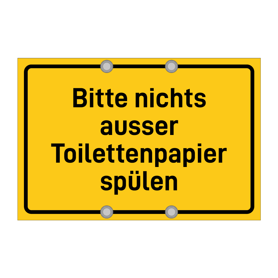 Bitte nichts ausser Toilettenpapier spülen