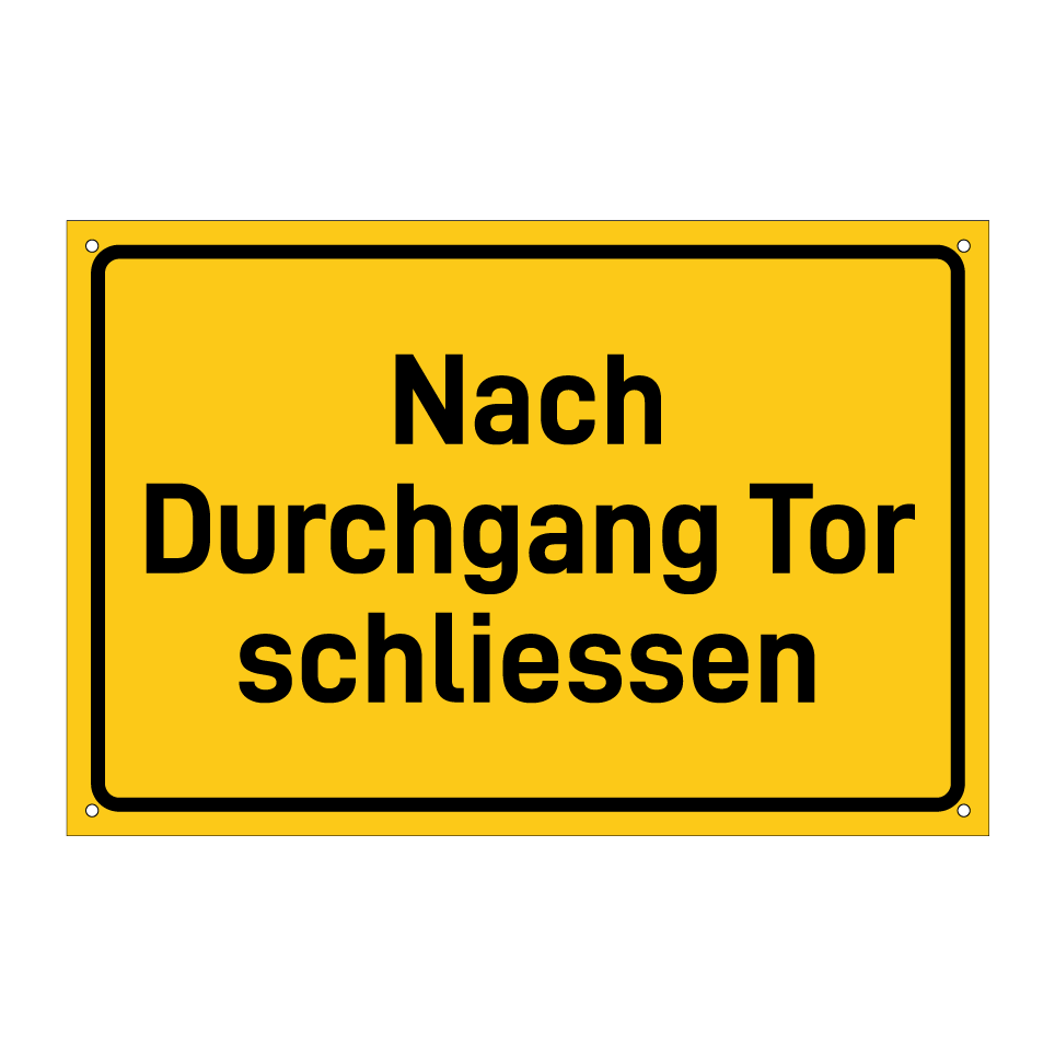 Nach Durchgang Tor schliessen