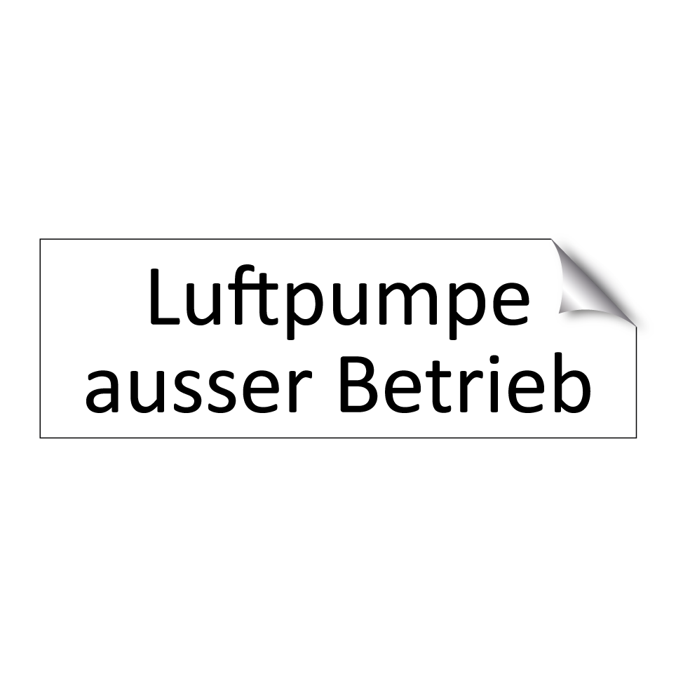 Luftpumpe ausser Betrieb