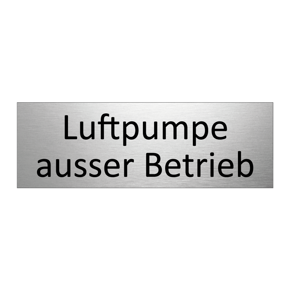 Luftpumpe ausser Betrieb