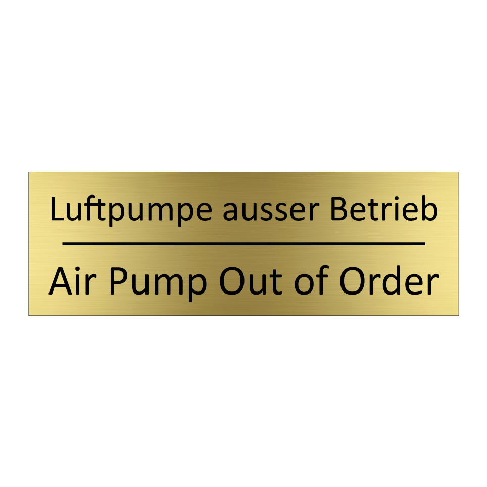 Luftpumpe ausser Betrieb - Air Pump Out of Order