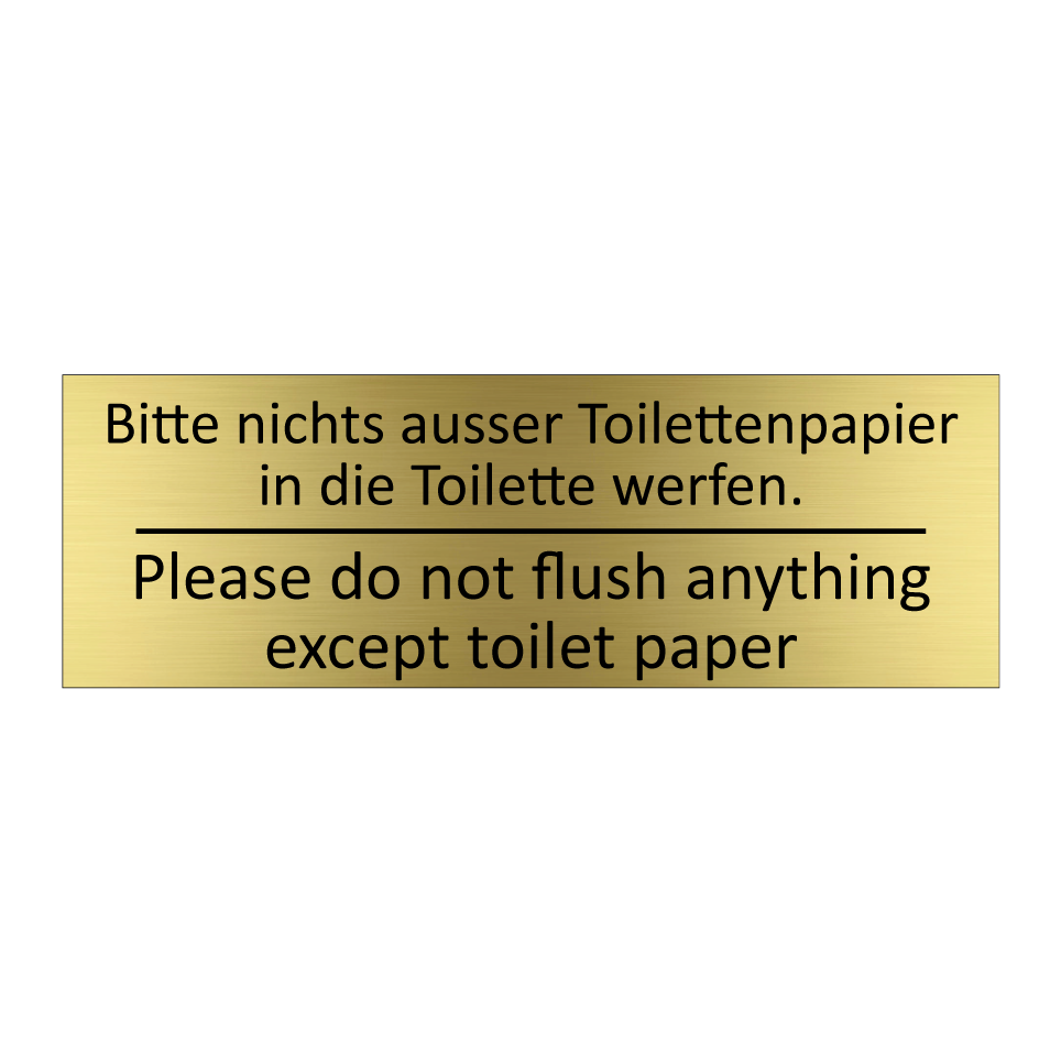 Bitte nichts ausser Toilettenpapier  /.../ - Please do not flush anything except  /.../