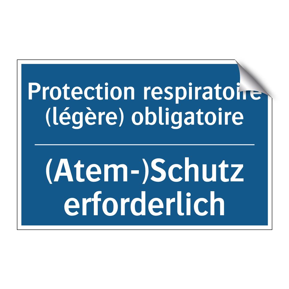 (Atem-)Schutz erforderlich - Protection respiratoire (légère)  /.../