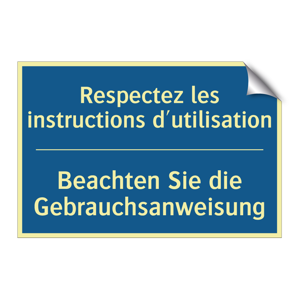 Beachten Sie die Gebrauchsanweisung /.../ - Respectez les instructions d'utilisation /.../