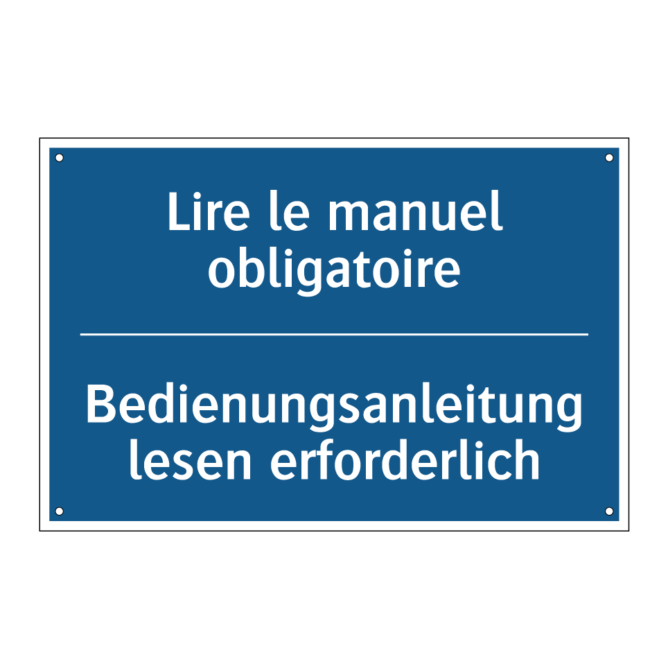 Bedienungsanleitung lesen erforderlich /.../ - Lire le manuel obligatoire
