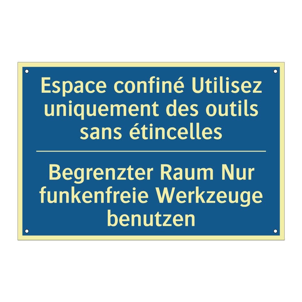 Begrenzter Raum Nur funkenfreie  /.../ - Espace confiné Utilisez uniquement  /.../