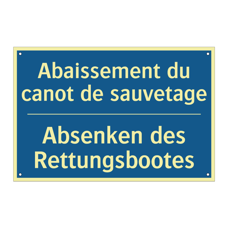 Absenken des Rettungsbootes - Abaissement du canot de sauvetage /.../