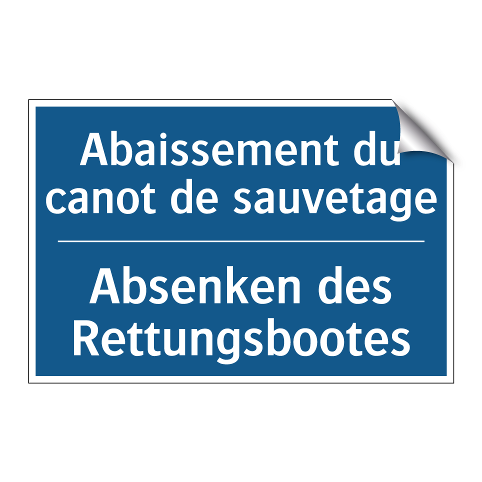 Absenken des Rettungsbootes - Abaissement du canot de sauvetage /.../