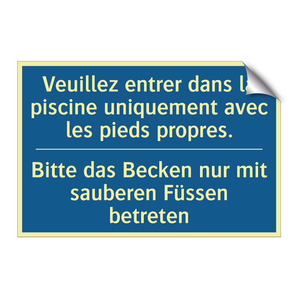 Bitte das Becken nur mit sauberen  /.../ - Veuillez entrer dans la piscine  /.../
