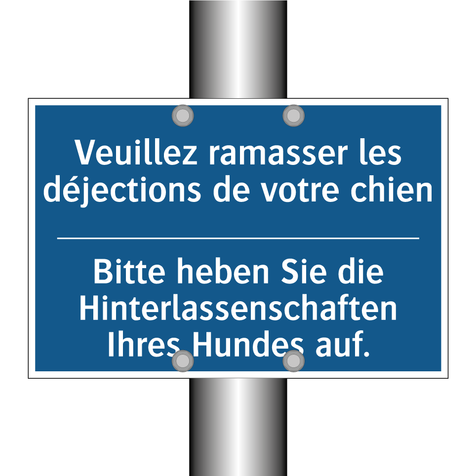 Bitte heben Sie die Hinterlassenschaften  /.../ - Veuillez ramasser les déjections  /.../