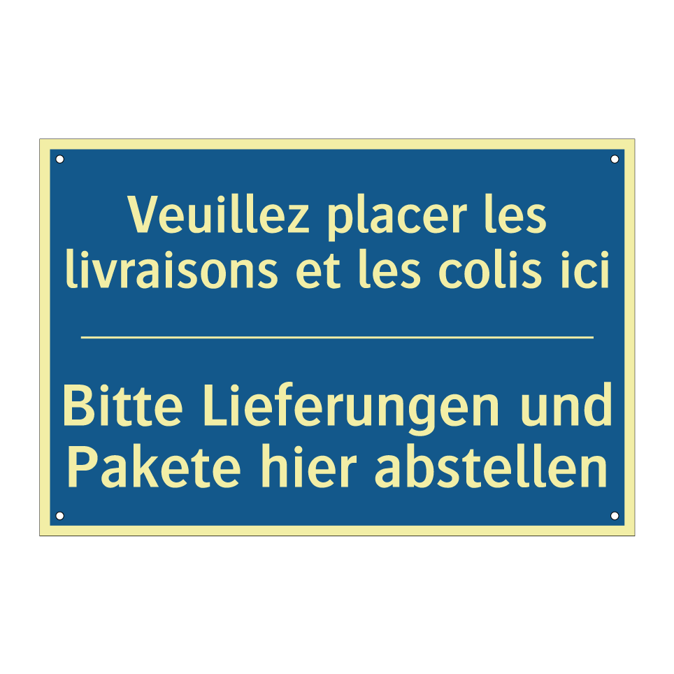Bitte Lieferungen und Pakete hier  /.../ - Veuillez placer les livraisons  /.../