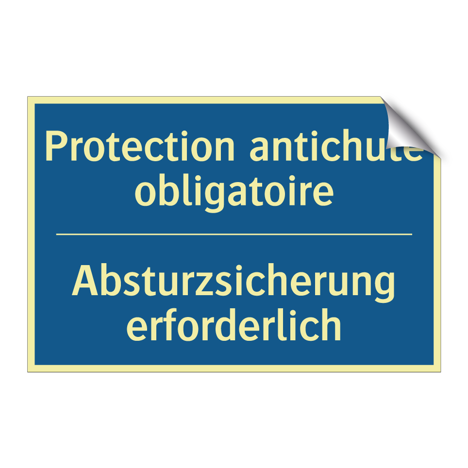 Absturzsicherung erforderlich - Protection antichute obligatoire /.../