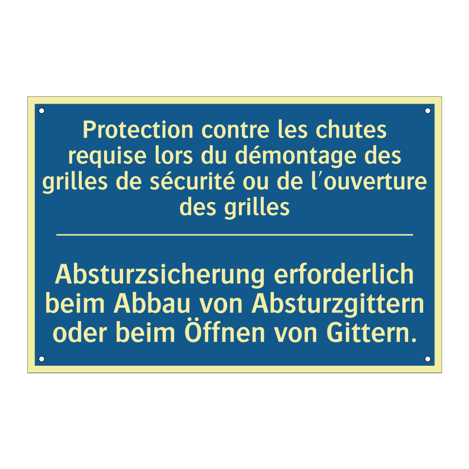 Absturzsicherung erforderlich  /.../ - Protection contre les chutes requise  /.../