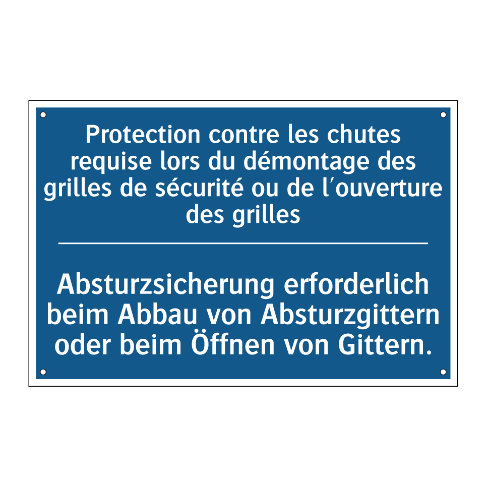 Absturzsicherung erforderlich  /.../ - Protection contre les chutes requise  /.../