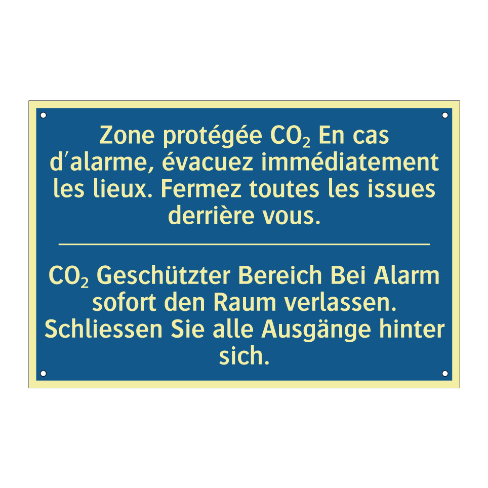 CO₂ Geschützter Bereich Bei Alarm  /.../ - Zone protégée CO₂ En cas d'alarme,  /.../