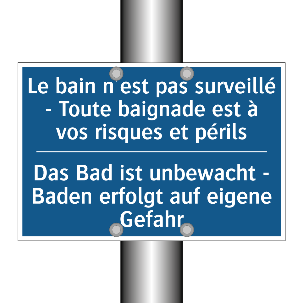 Das Bad ist unbewacht - Baden  /.../ - Le bain n'est pas surveillé -  /.../