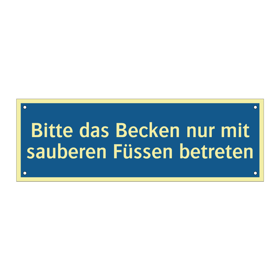 Bitte das Becken nur mit sauberen Füssen betreten