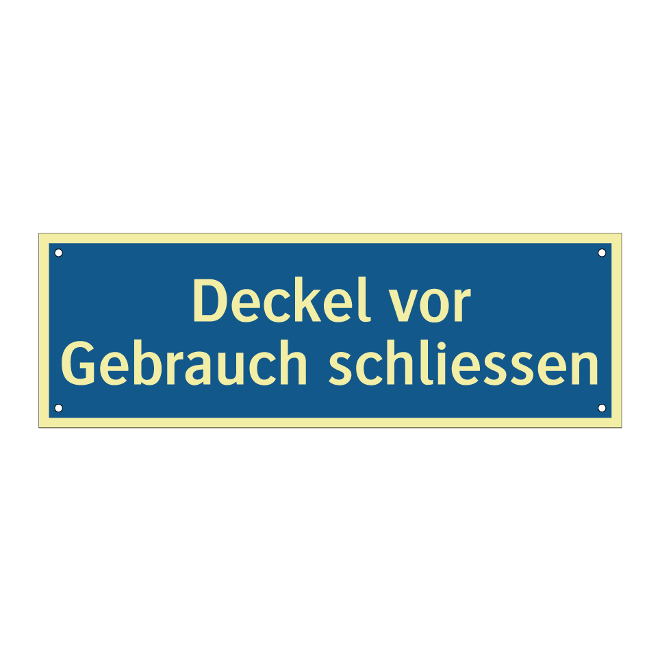 Deckel vor Gebrauch schliessen
