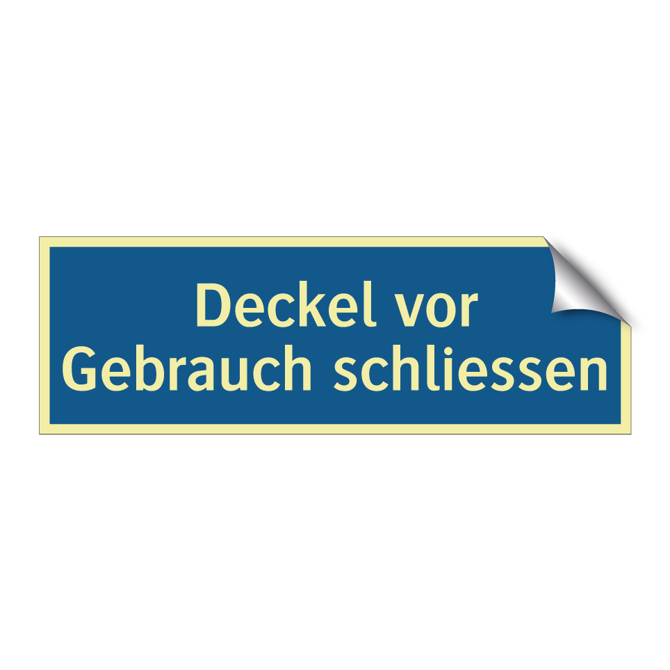 Deckel vor Gebrauch schliessen