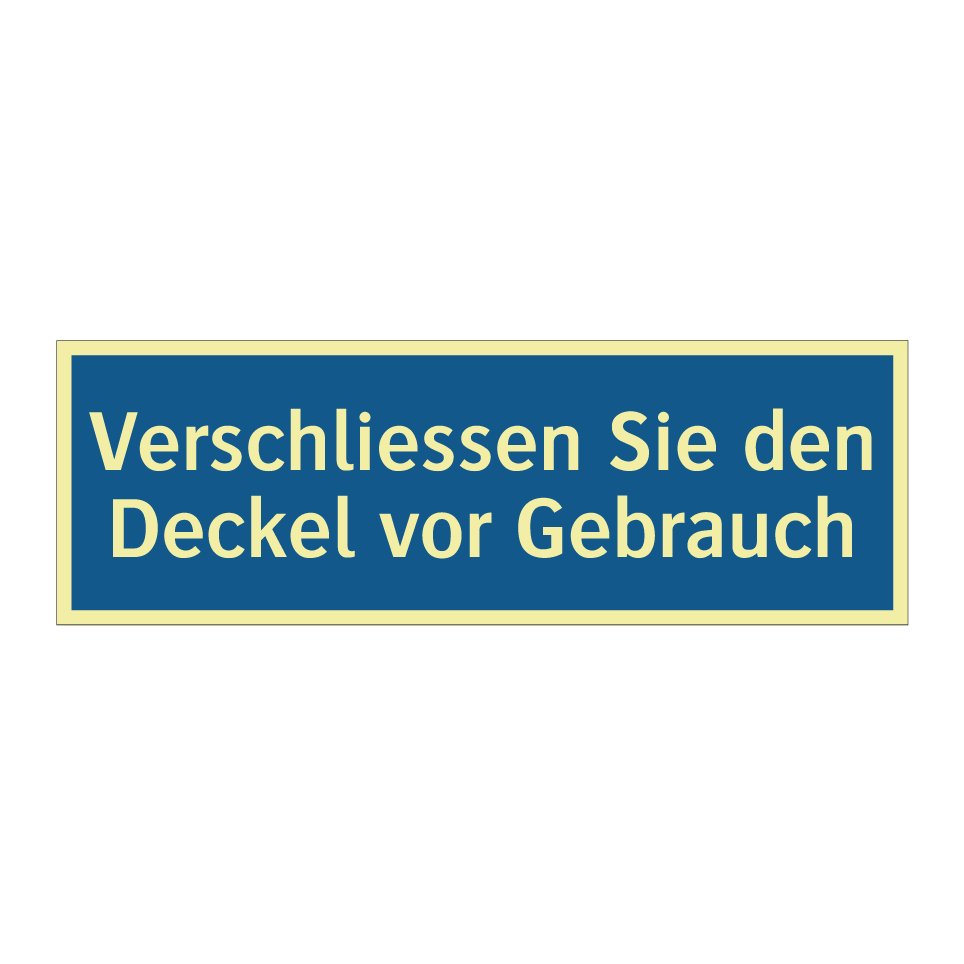 Verschliessen Sie den Deckel vor Gebrauch