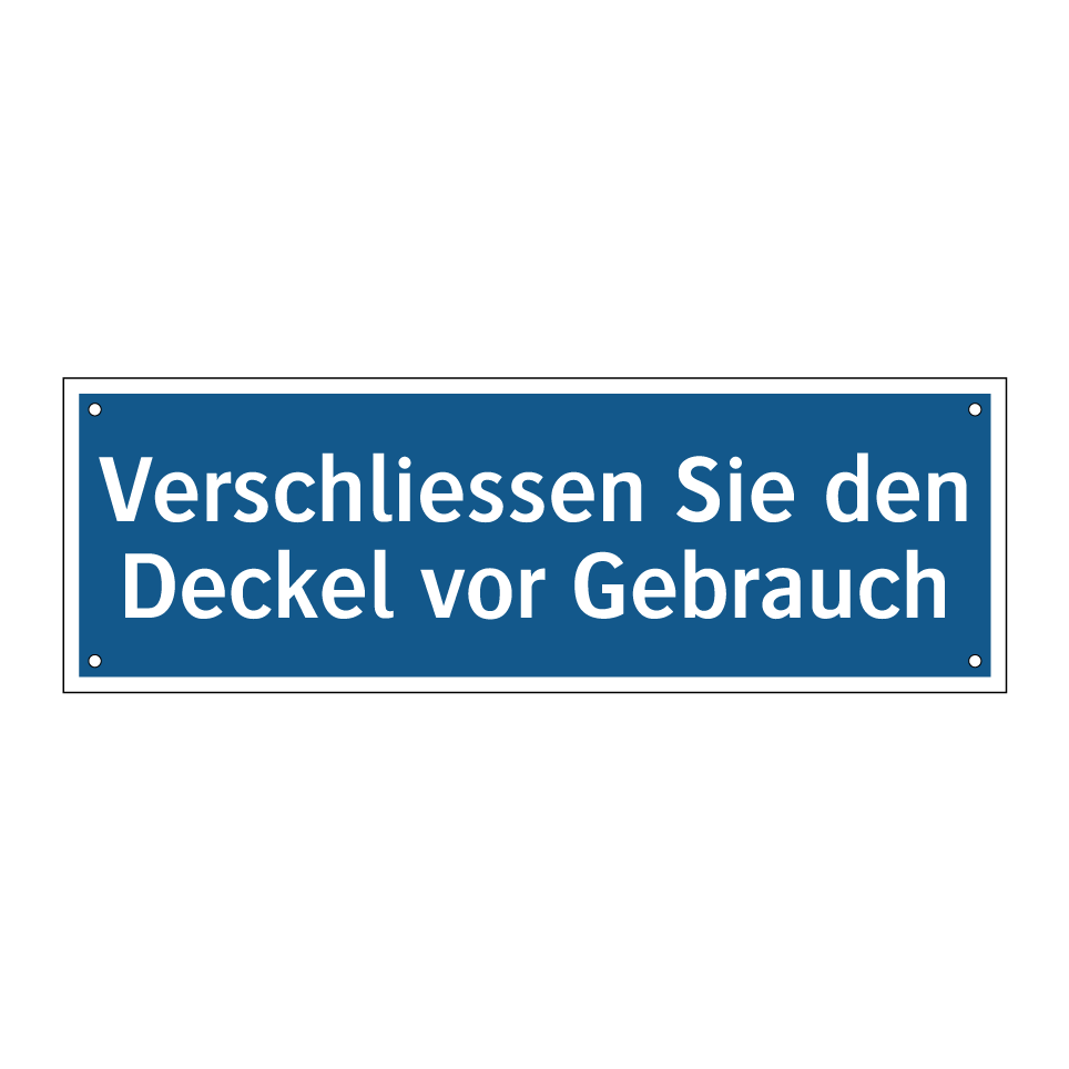 Verschliessen Sie den Deckel vor Gebrauch