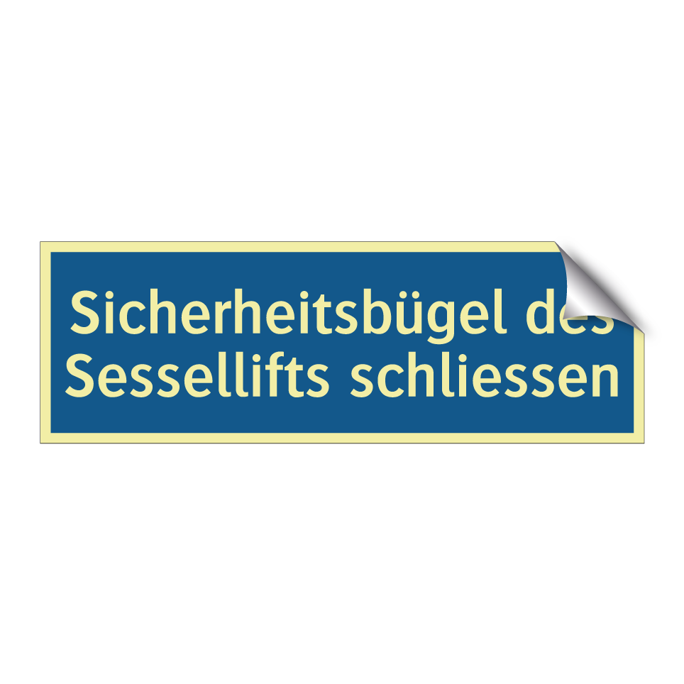 Sicherheitsbügel des Sessellifts schliessen