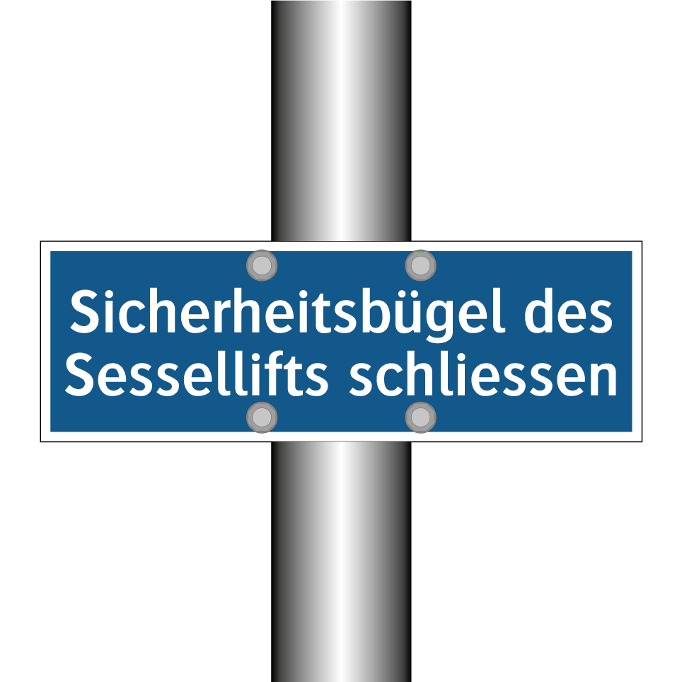 Sicherheitsbügel des Sessellifts schliessen