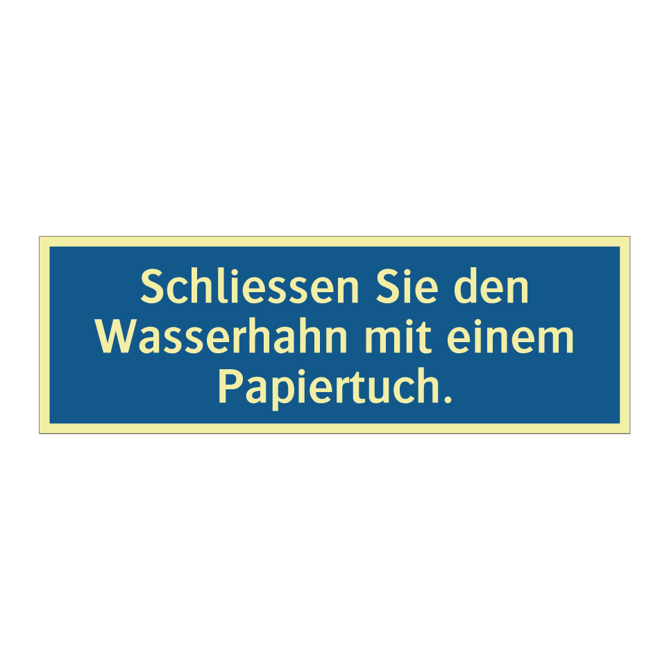Schliessen Sie den Wasserhahn mit einem Papiertuch.