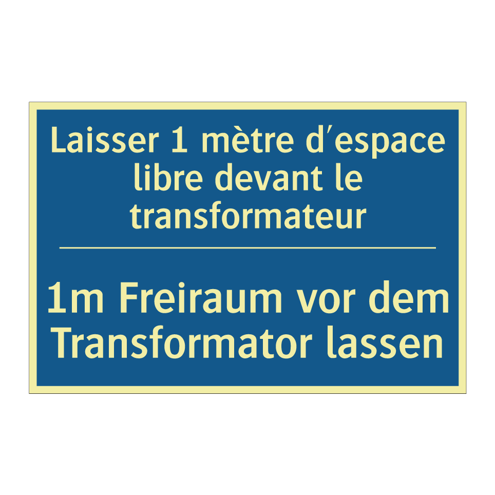 1m Freiraum vor dem Transformator  /.../ - Laisser 1 mètre d'espace libre  /.../