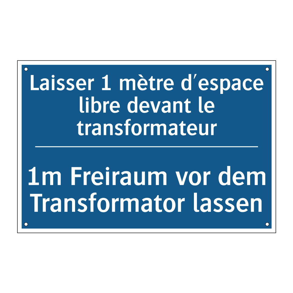 1m Freiraum vor dem Transformator  /.../ - Laisser 1 mètre d'espace libre  /.../