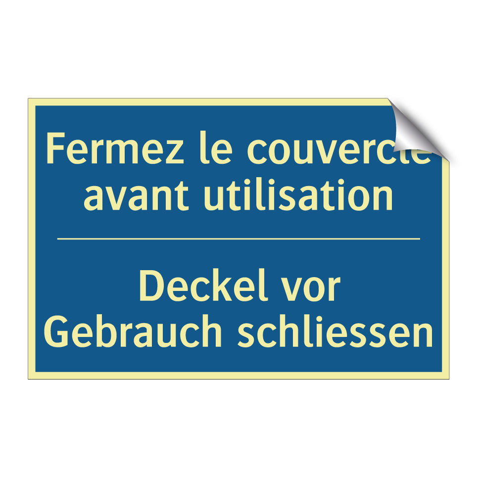 Deckel vor Gebrauch schliessen - Fermez le couvercle avant utilisation /.../