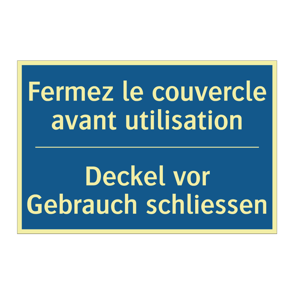 Deckel vor Gebrauch schliessen - Fermez le couvercle avant utilisation /.../