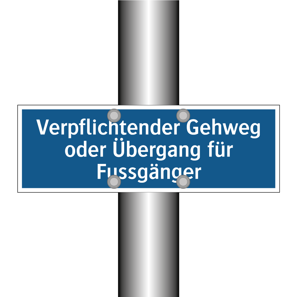 Verpflichtender Gehweg oder Übergang für Fussgänger
