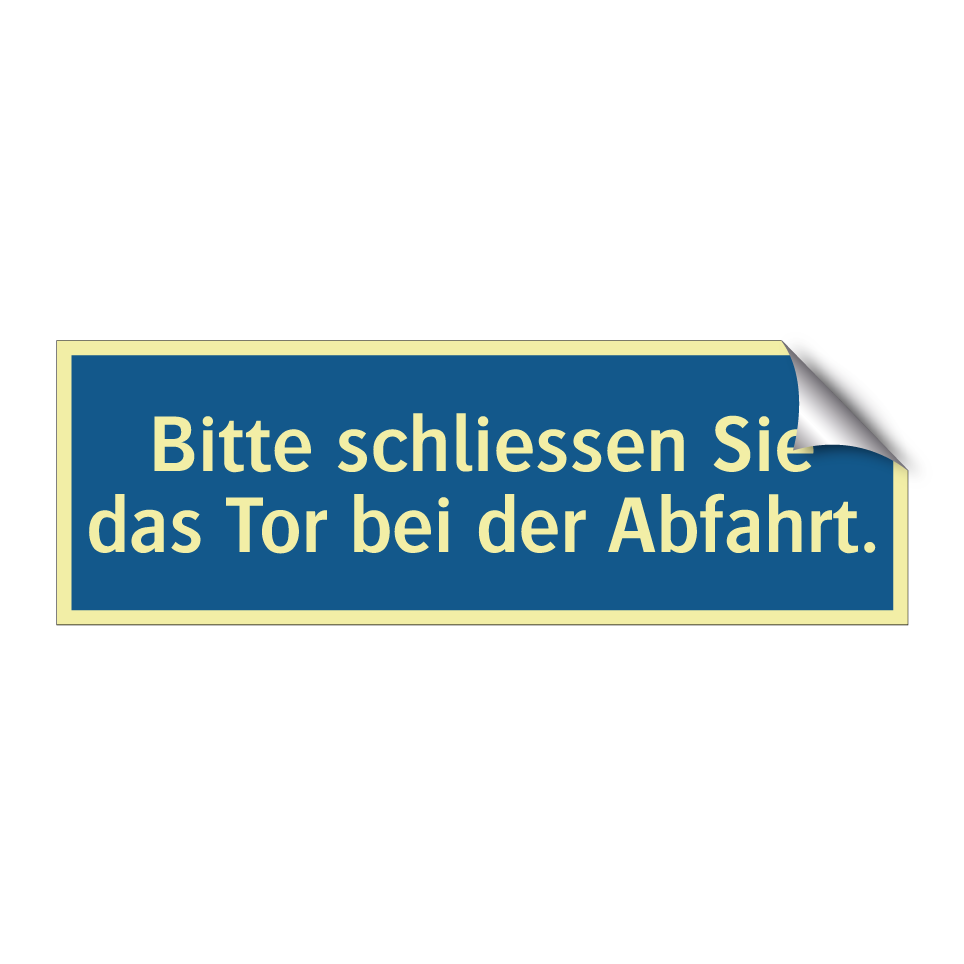 Bitte schliessen Sie das Tor bei der Abfahrt.