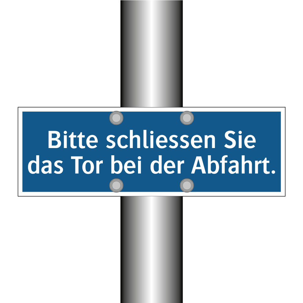 Bitte schliessen Sie das Tor bei der Abfahrt.