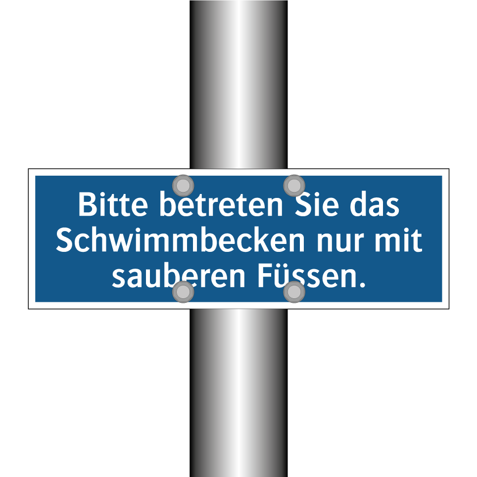 Bitte betreten Sie das Schwimmbecken nur mit sauberen Füssen.