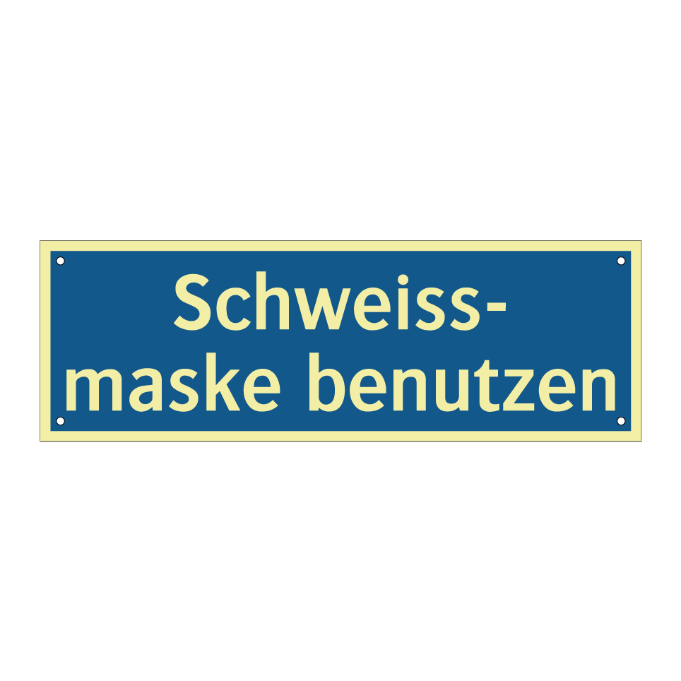 Schweiss- maske benutzen