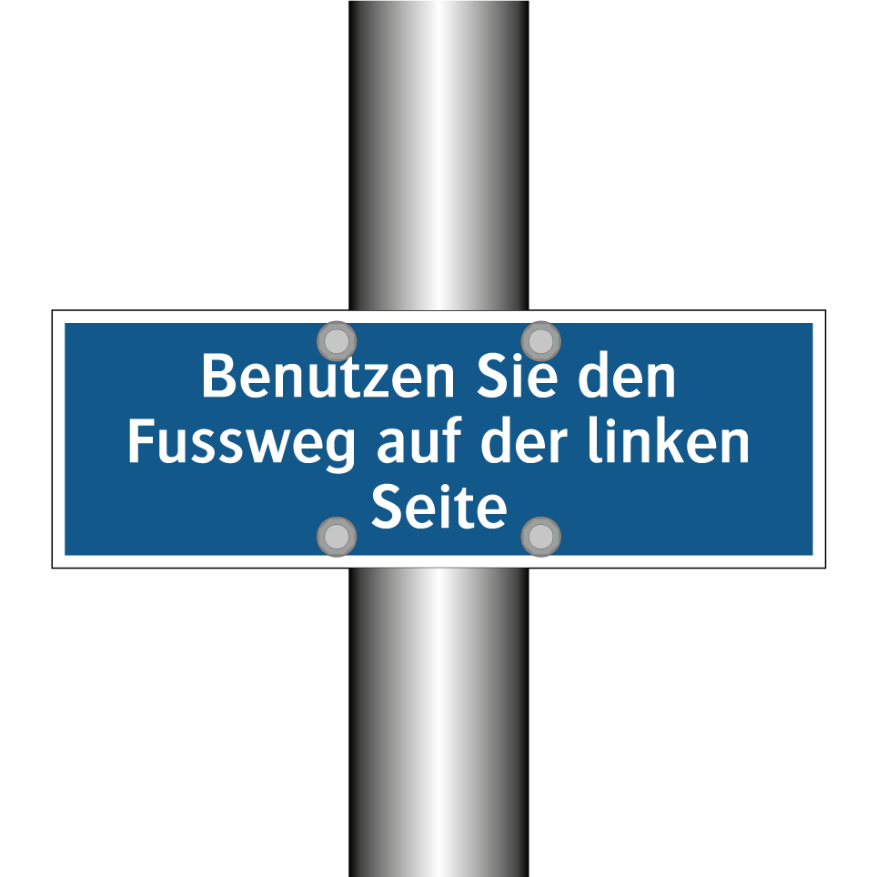 Benutzen Sie den Fussweg auf der linken Seite