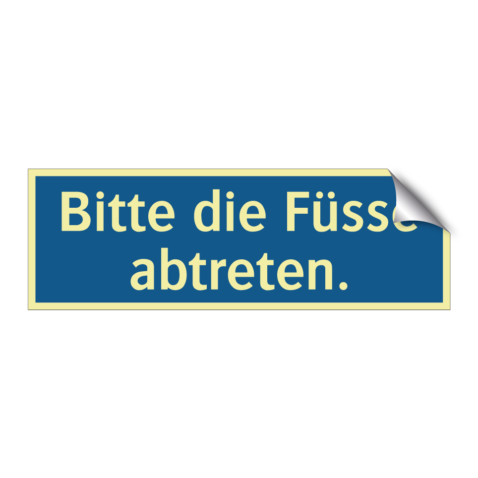 Bitte die Füsse abtreten.