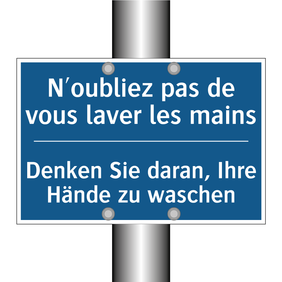 Denken Sie daran, Ihre Hände zu  /.../ - N'oubliez pas de vous laver les  /.../
