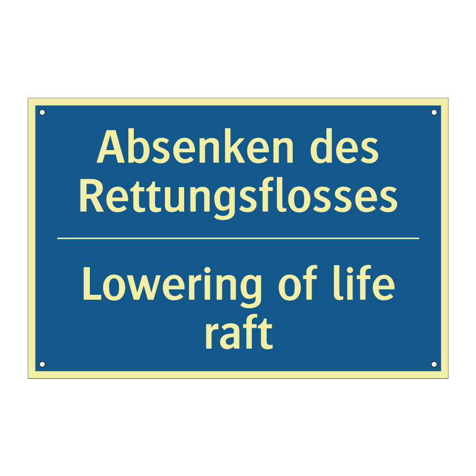 Absenken des Rettungsflosses - Lowering of life raft