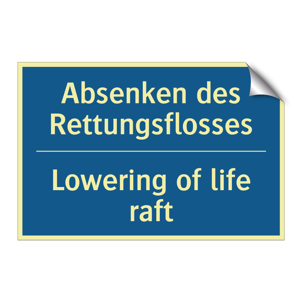Absenken des Rettungsflosses - Lowering of life raft