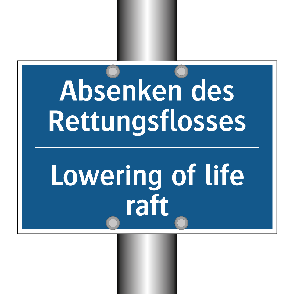 Absenken des Rettungsflosses - Lowering of life raft