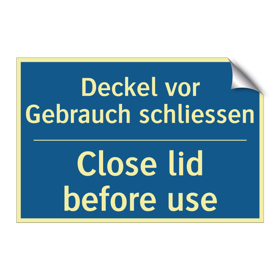Deckel vor Gebrauch schliessen - Close lid before use