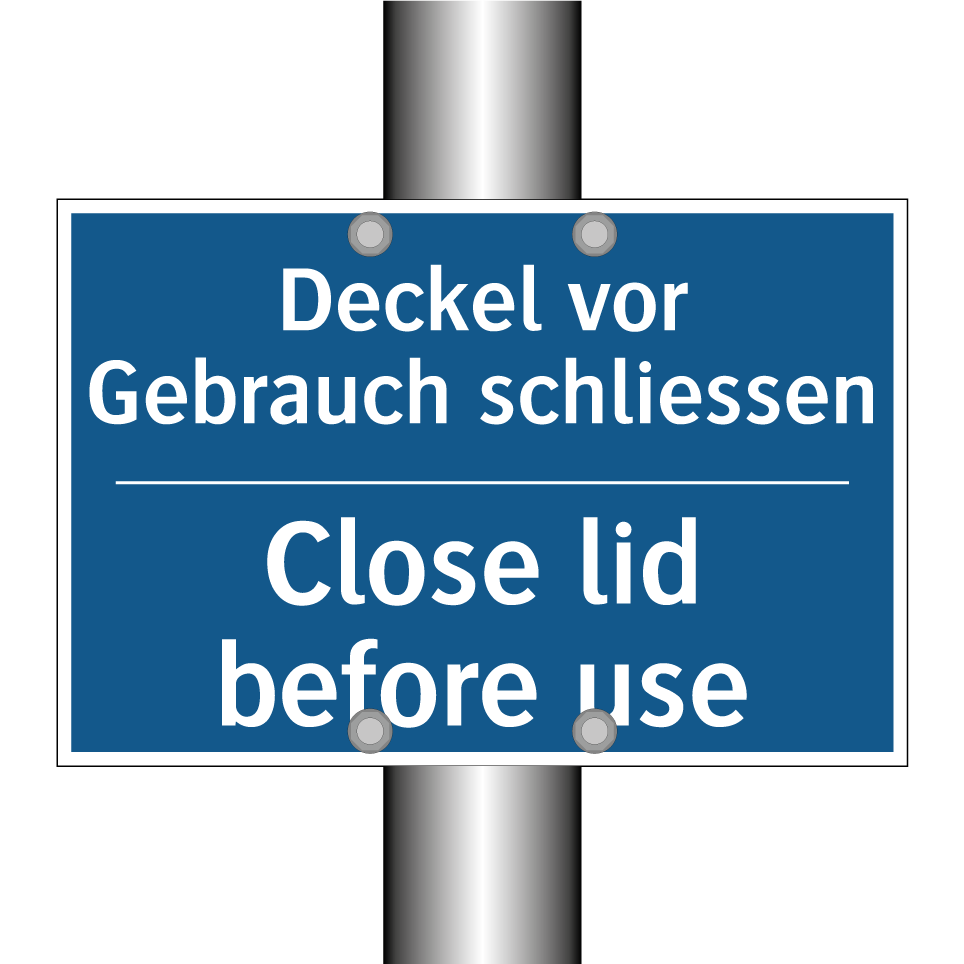 Deckel vor Gebrauch schliessen - Close lid before use