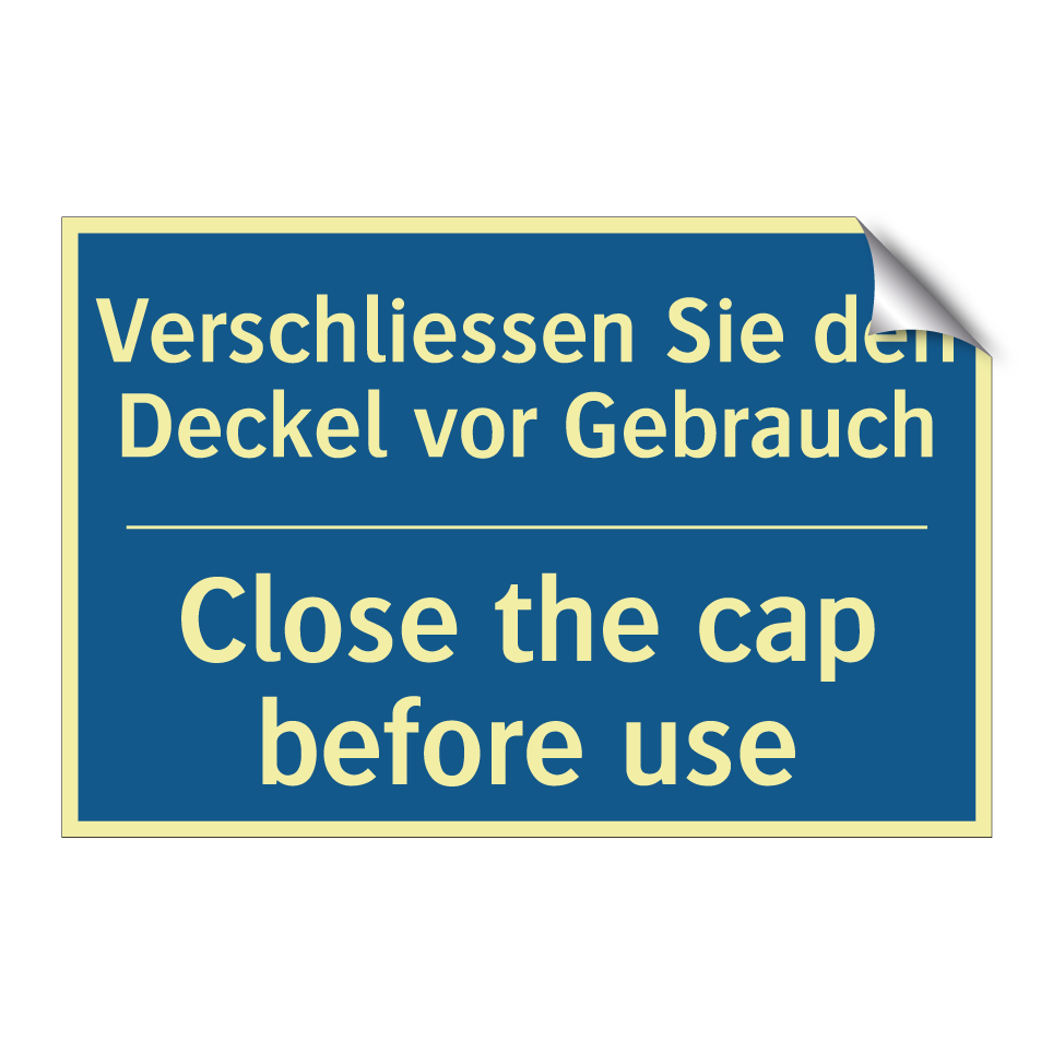 Verschliessen Sie den Deckel vor  /.../ - Close the cap before use