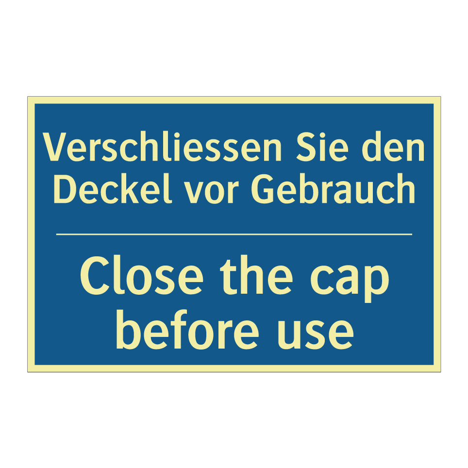 Verschliessen Sie den Deckel vor  /.../ - Close the cap before use