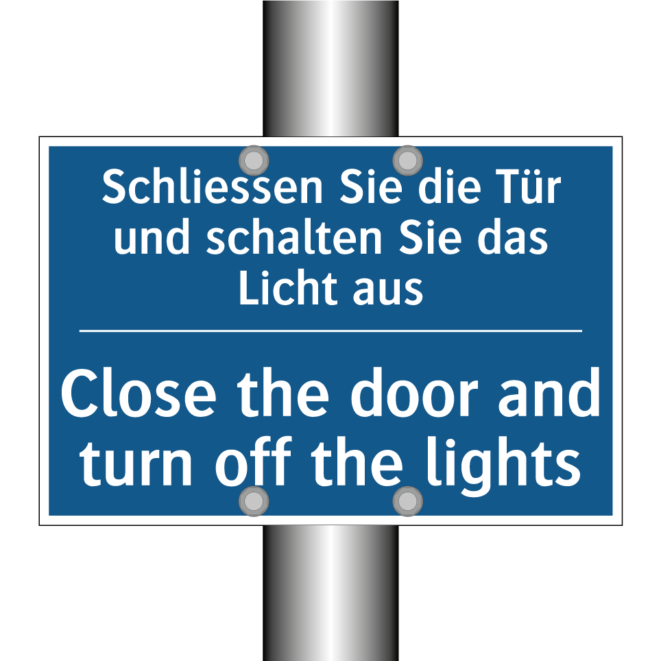 Schliessen Sie die Tür und schalten  /.../ - Close the door and turn off the  /.../
