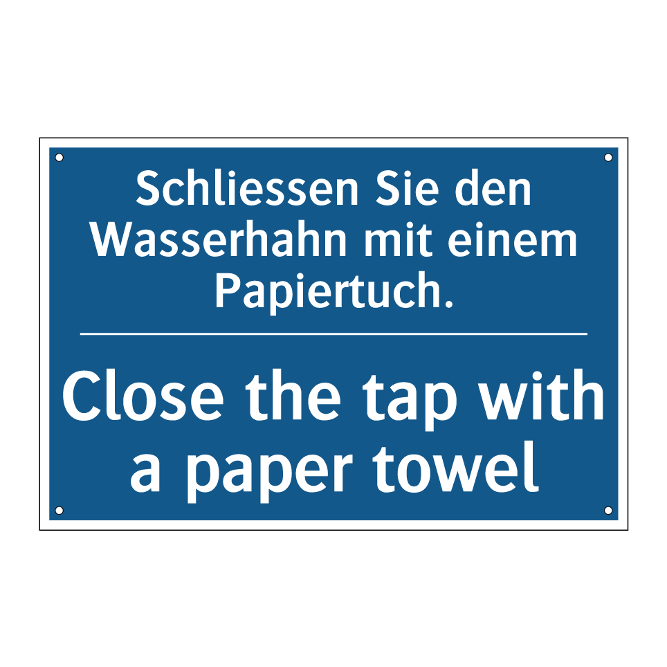 Schliessen Sie den Wasserhahn  /.../ - Close the tap with a paper towel /.../