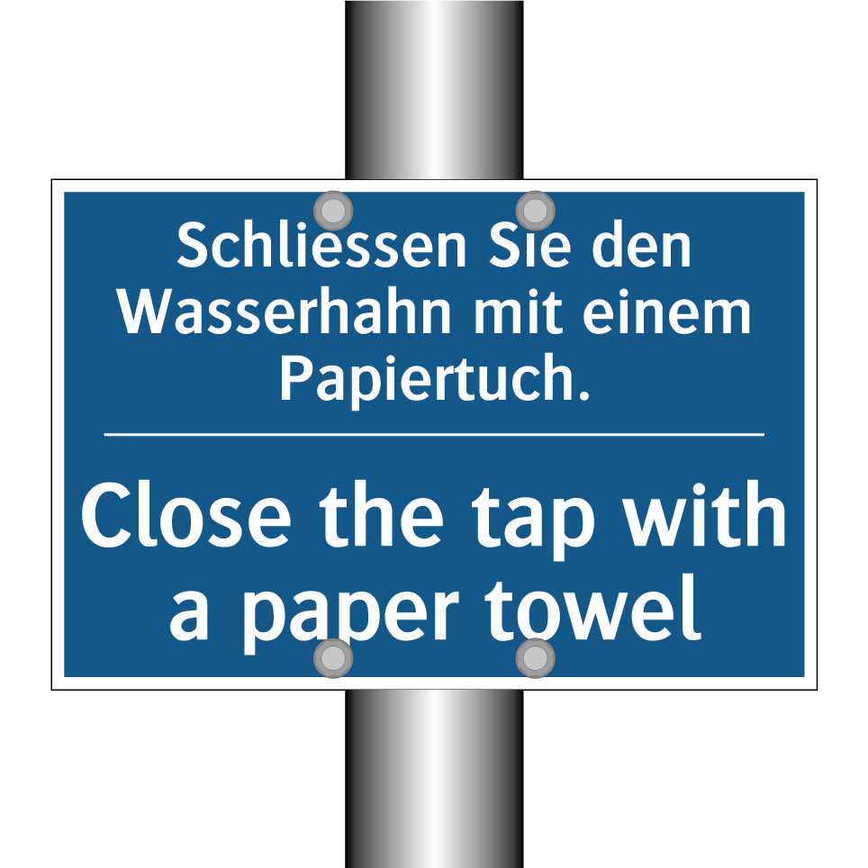 Schliessen Sie den Wasserhahn  /.../ - Close the tap with a paper towel /.../